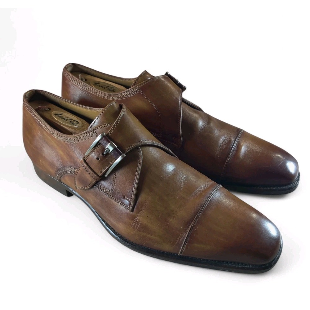 Magnanni Marco II Oxfords Men's 10.5 M Brown Leather Monk Strap *Excellent Shape